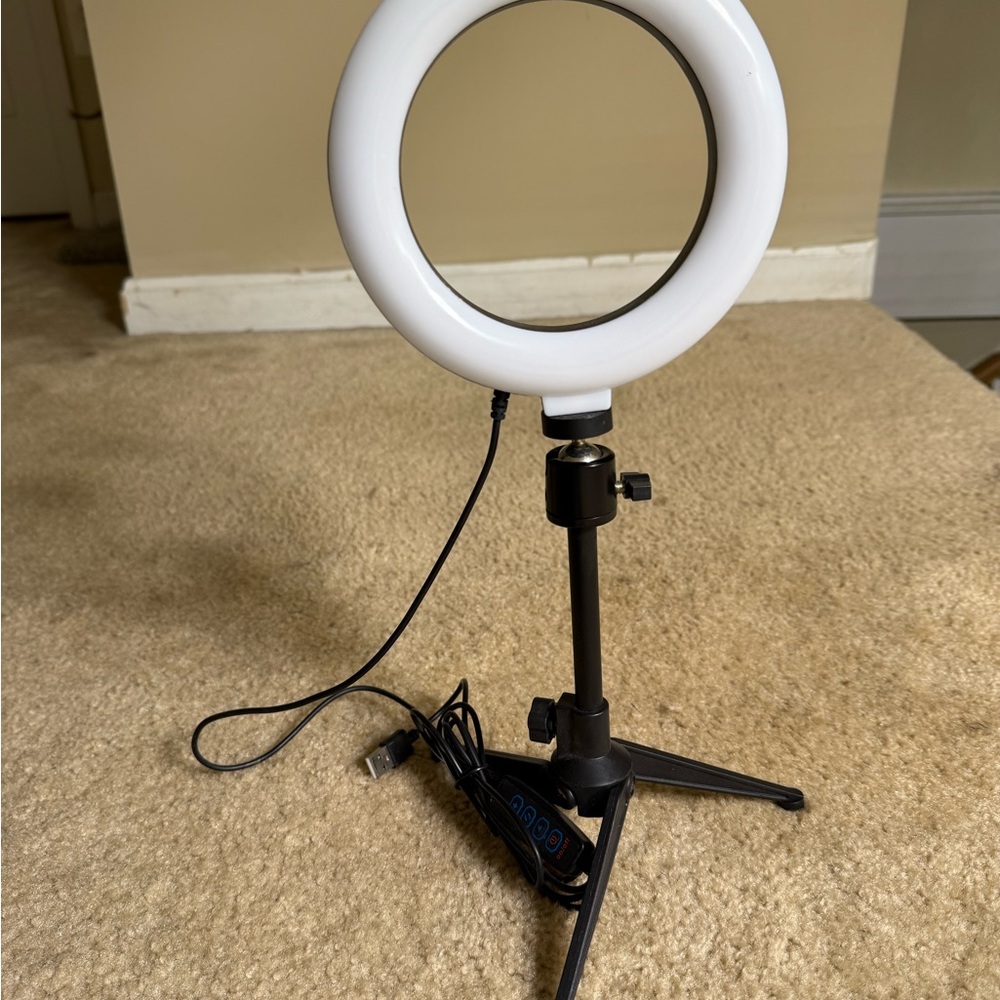 White Ring Light with Tripod Stand
